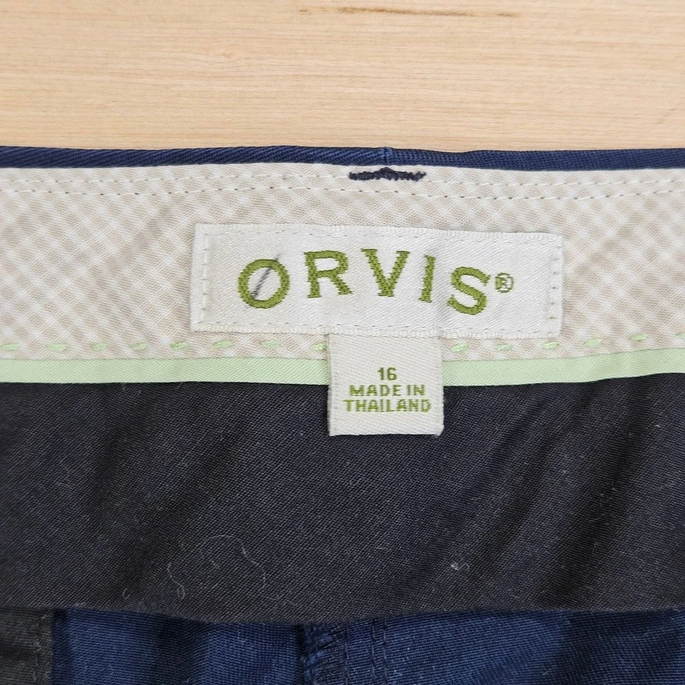 Orvis Chino Pants Women 16 Blue‎ Cotton Blend Stretch Straight Leg Workwear